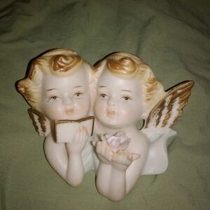 Vintage MCM Baby Angels Christmas Nursery Wall Decor Porcelain Cherubs Cupids